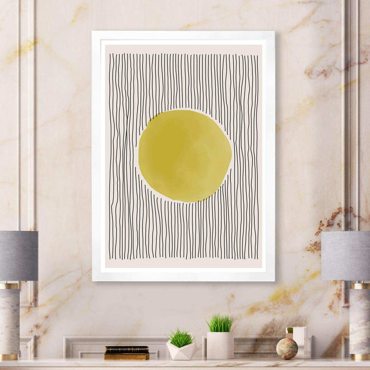 Minimal Geometric Lines And Circle I - Modern Canvas Wall Art