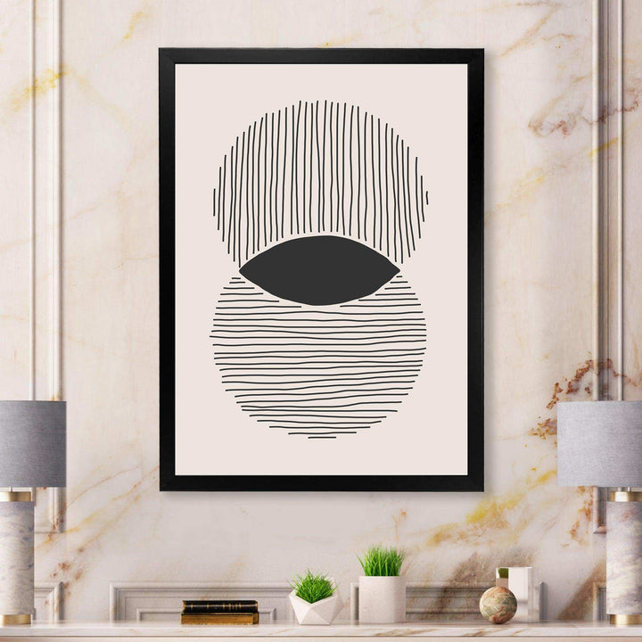 Minimal Geometric Lines And Circle II - Modern Canvas Wall Art
