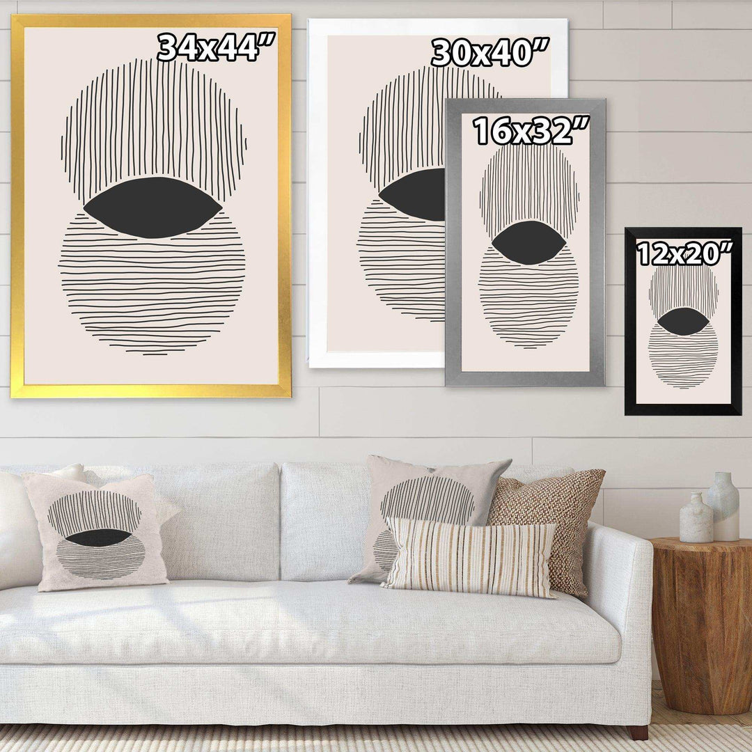 Minimal Geometric Lines And Circle II - Modern Canvas Wall Art