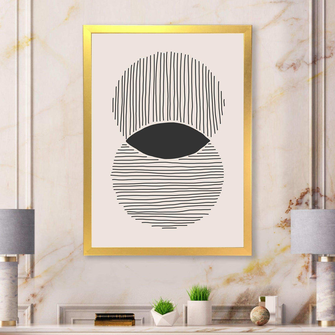 Minimal Geometric Lines And Circle II - Modern Canvas Wall Art