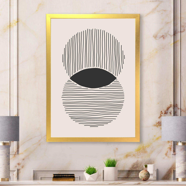 Minimal Geometric Lines And Circle II - Modern Canvas Wall Art