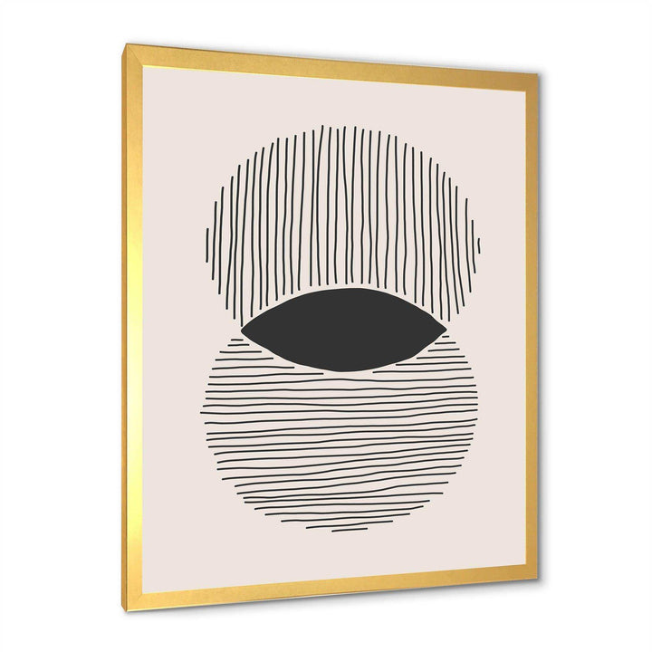 Minimal Geometric Lines And Circle II - Modern Canvas Wall Art