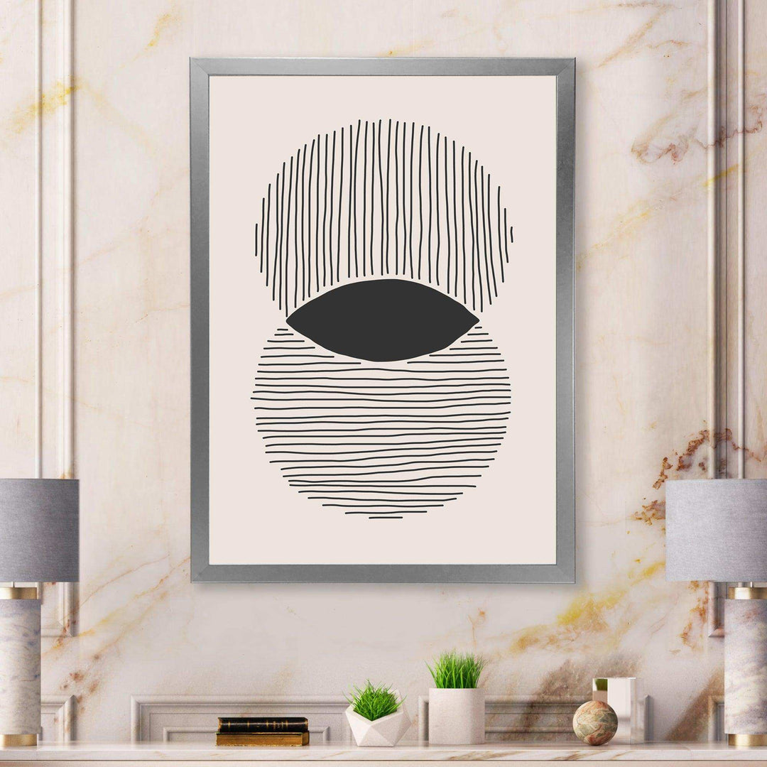 Minimal Geometric Lines And Circle II - Modern Canvas Wall Art