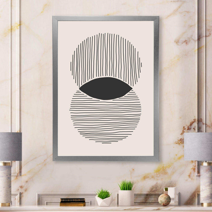 Minimal Geometric Lines And Circle II - Modern Canvas Wall Art
