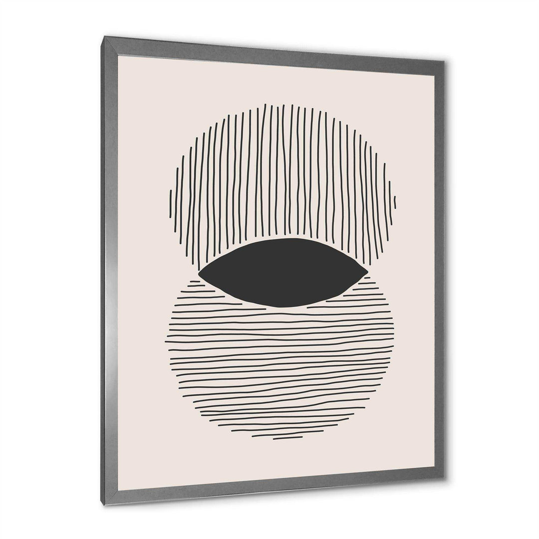 Minimal Geometric Lines And Circle II - Modern Canvas Wall Art