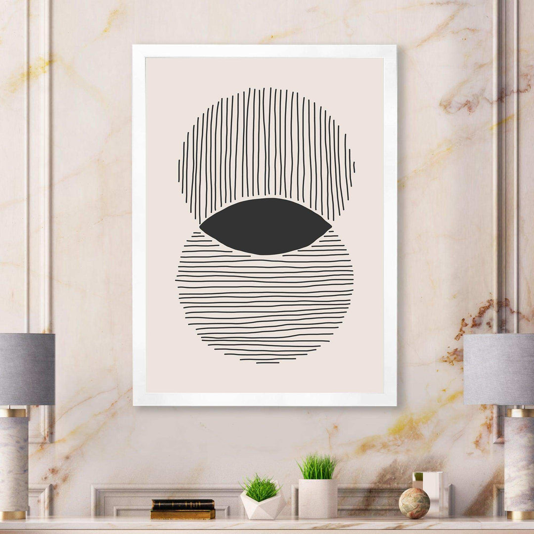 Minimal Geometric Lines And Circle II - Modern Canvas Wall Art