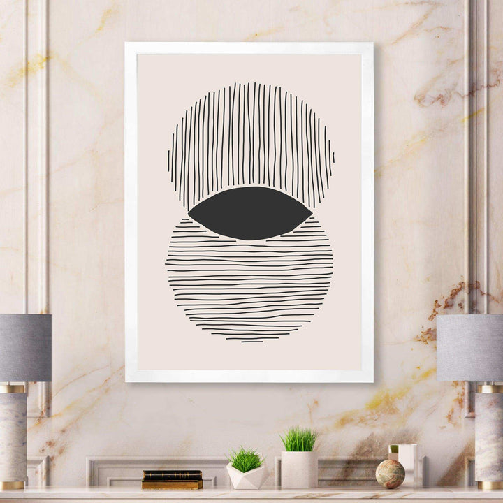 Minimal Geometric Lines And Circle II - Modern Canvas Wall Art
