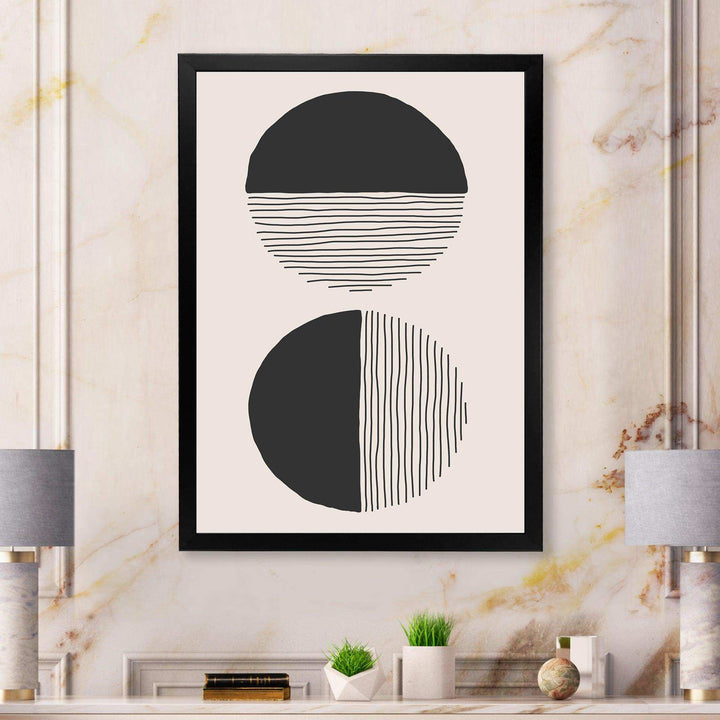 Minimal Geometric Lines And Circle IV - Modern Bedroom Wall Art