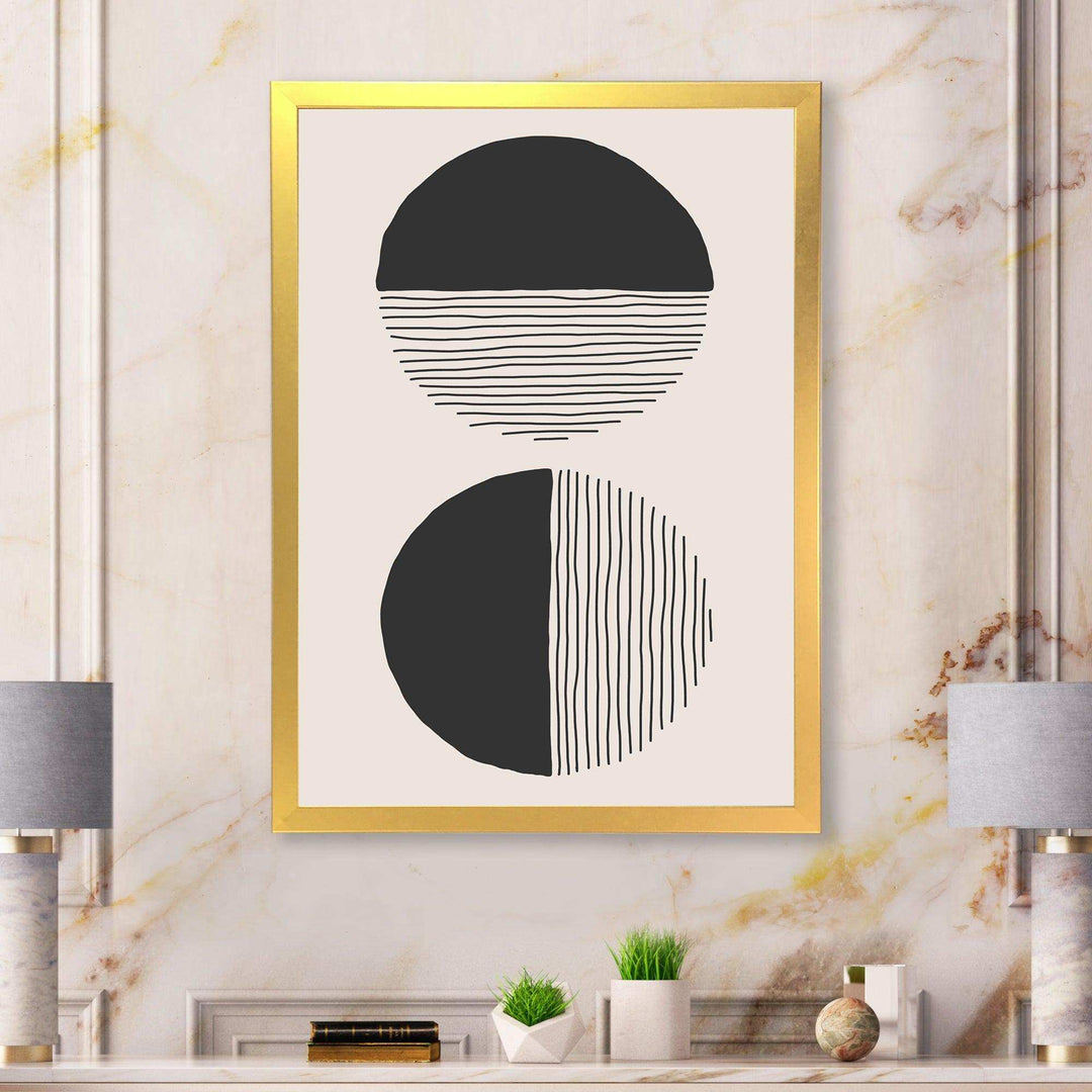 Minimal Geometric Lines And Circle IV - Modern Bedroom Wall Art