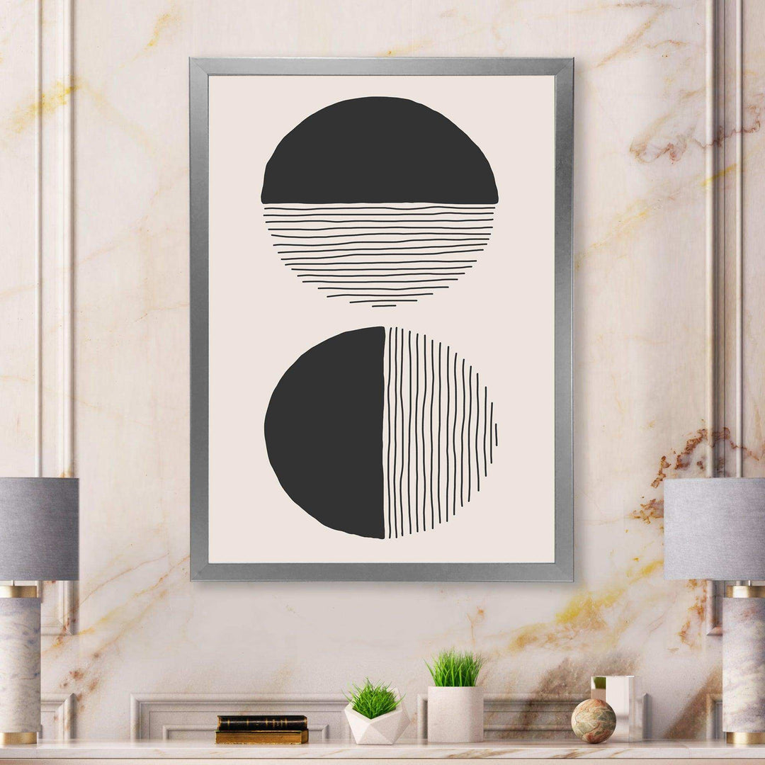 Minimal Geometric Lines And Circle IV - Modern Bedroom Wall Art