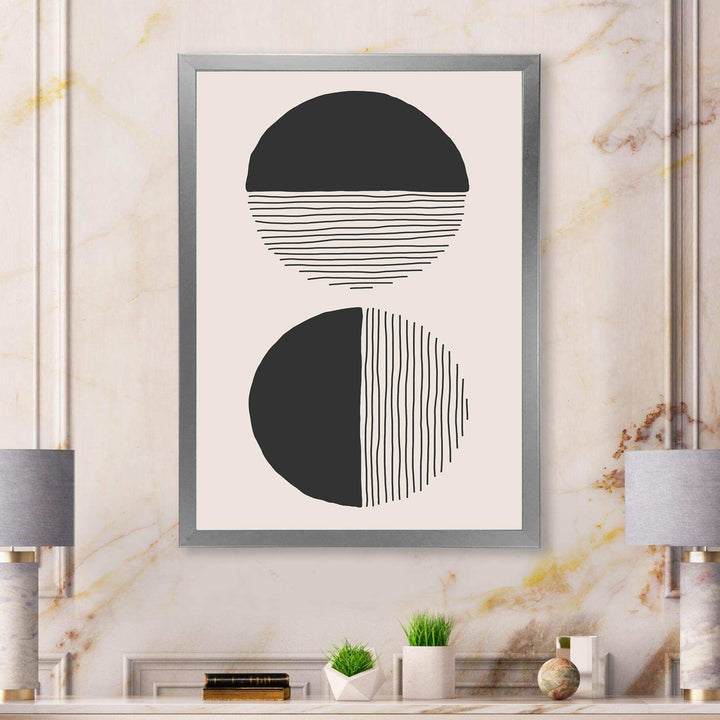 Minimal Geometric Lines And Circle IV - Modern Bedroom Wall Art