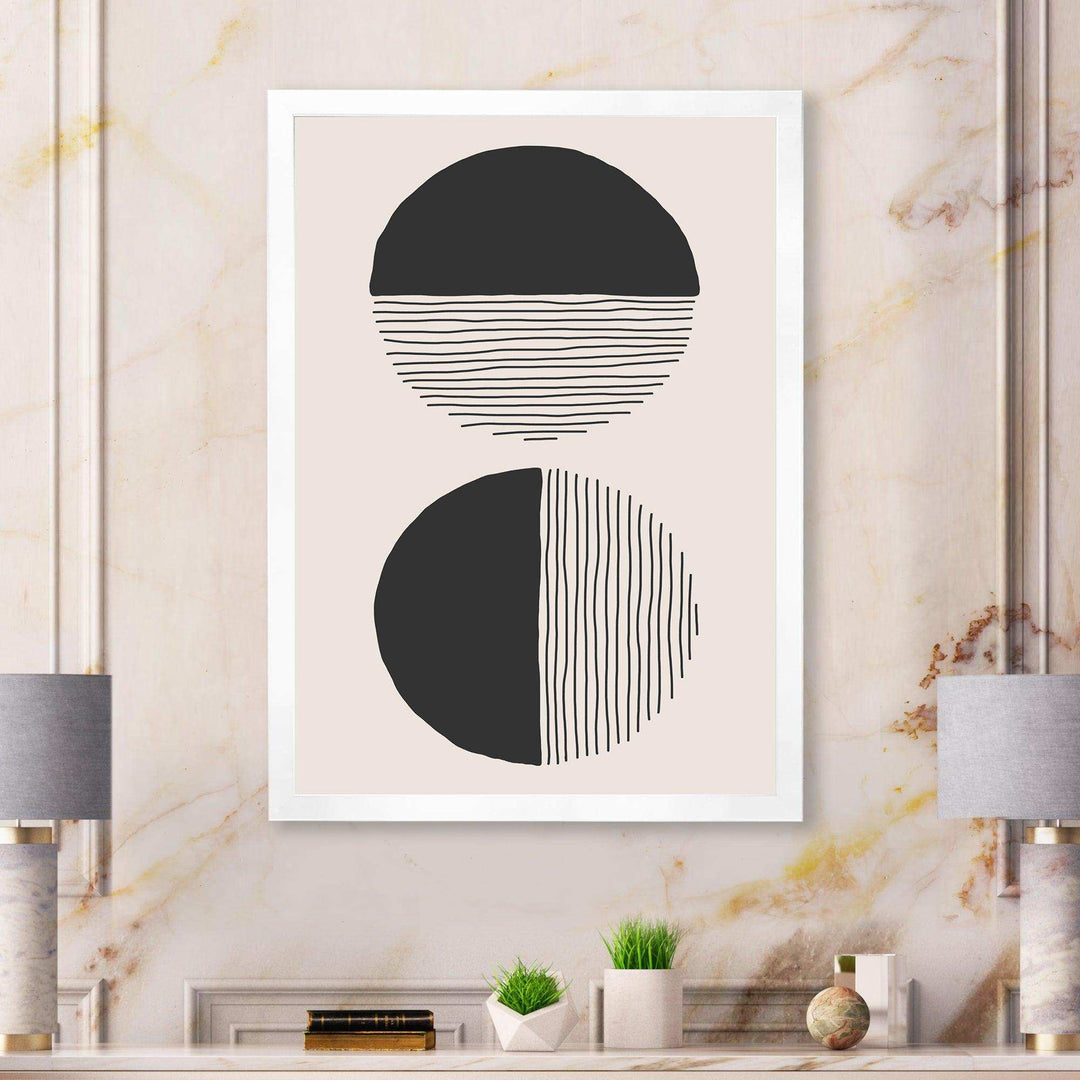 Minimal Geometric Lines And Circle IV - Modern Bedroom Wall Art