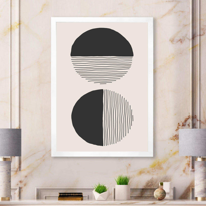 Minimal Geometric Lines And Circle IV - Modern Bedroom Wall Art