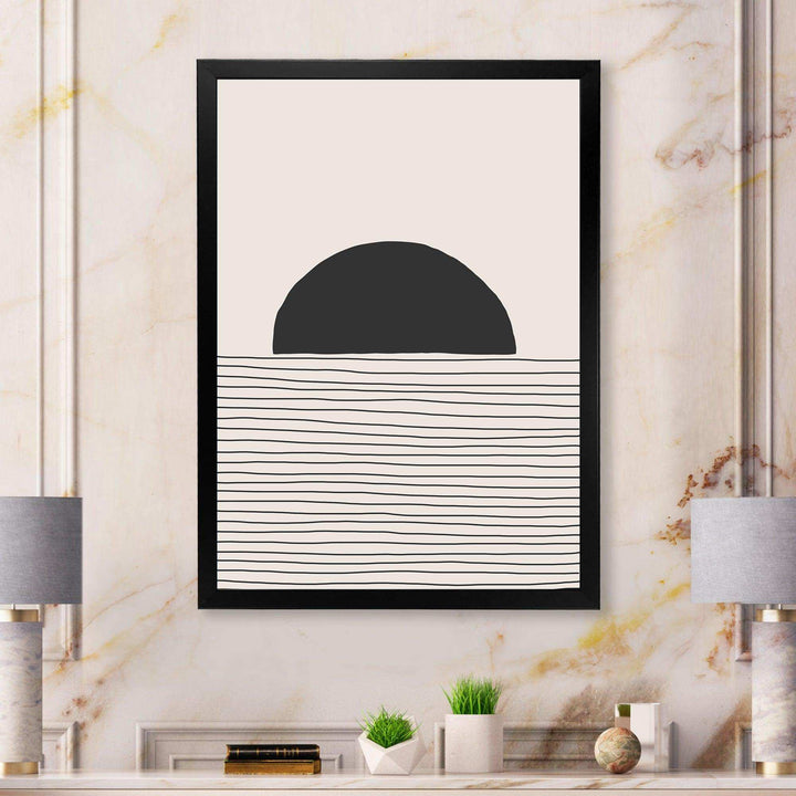 Minimal Geometric Lines And Circle V - Modern Bedroom Wall Art
