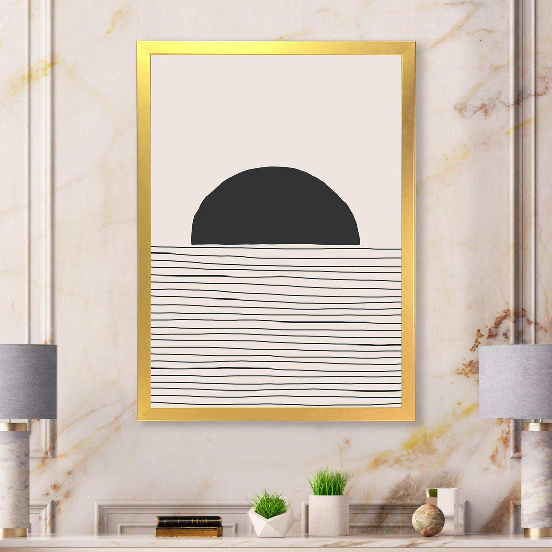 Minimal Geometric Lines And Circle V - Modern Bedroom Wall Art