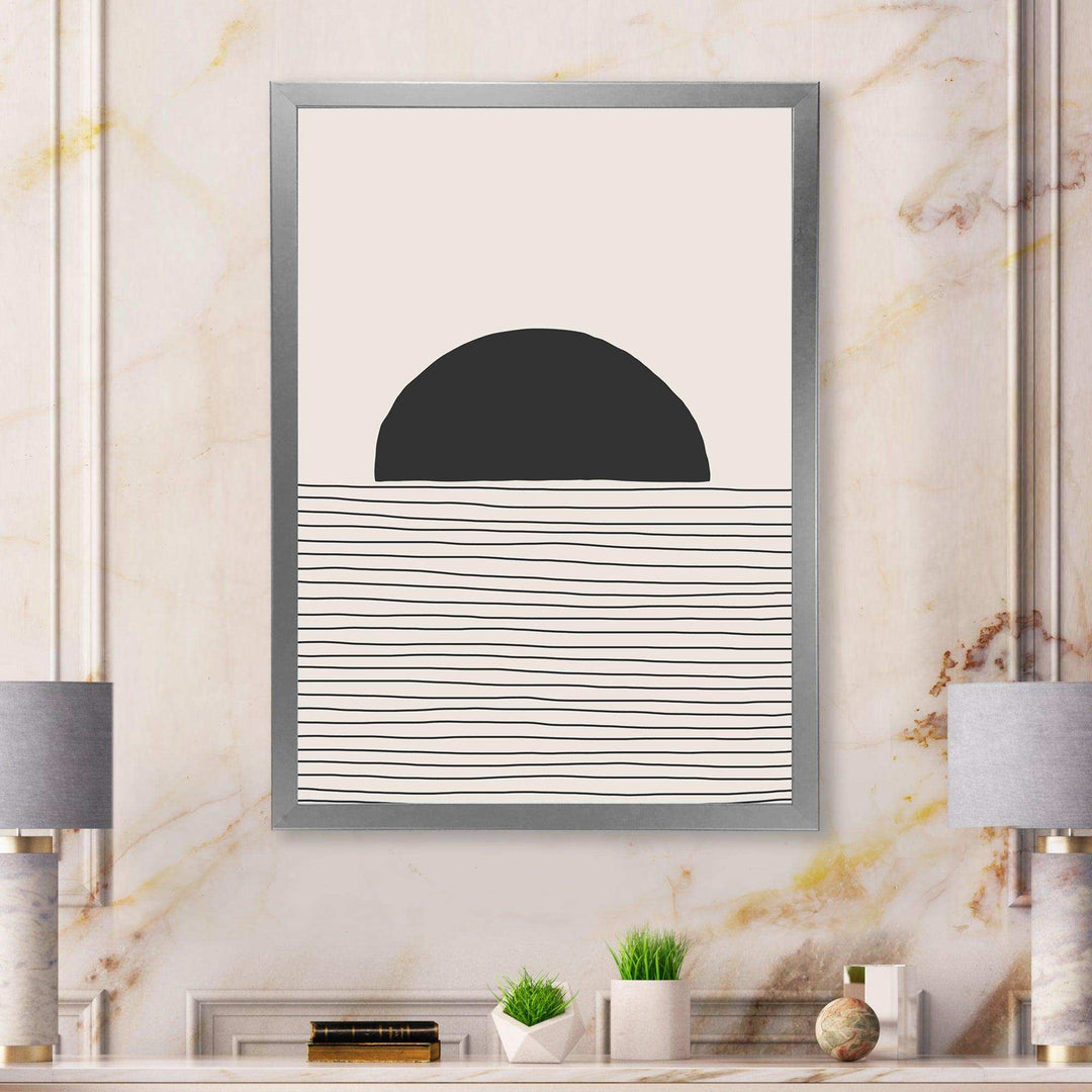 Minimal Geometric Lines And Circle V - Modern Bedroom Wall Art