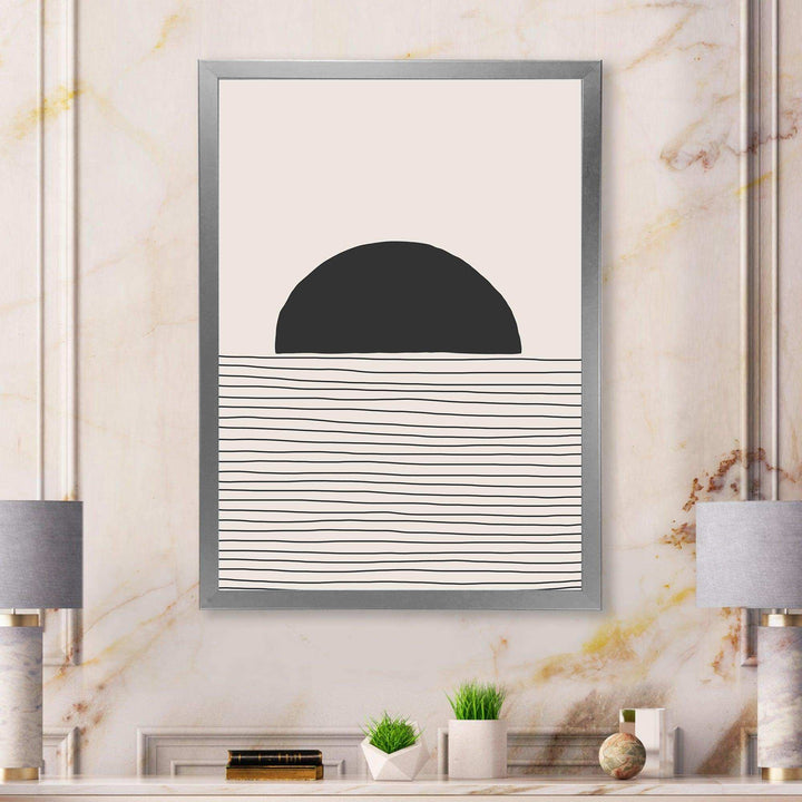 Minimal Geometric Lines And Circle V - Modern Bedroom Wall Art