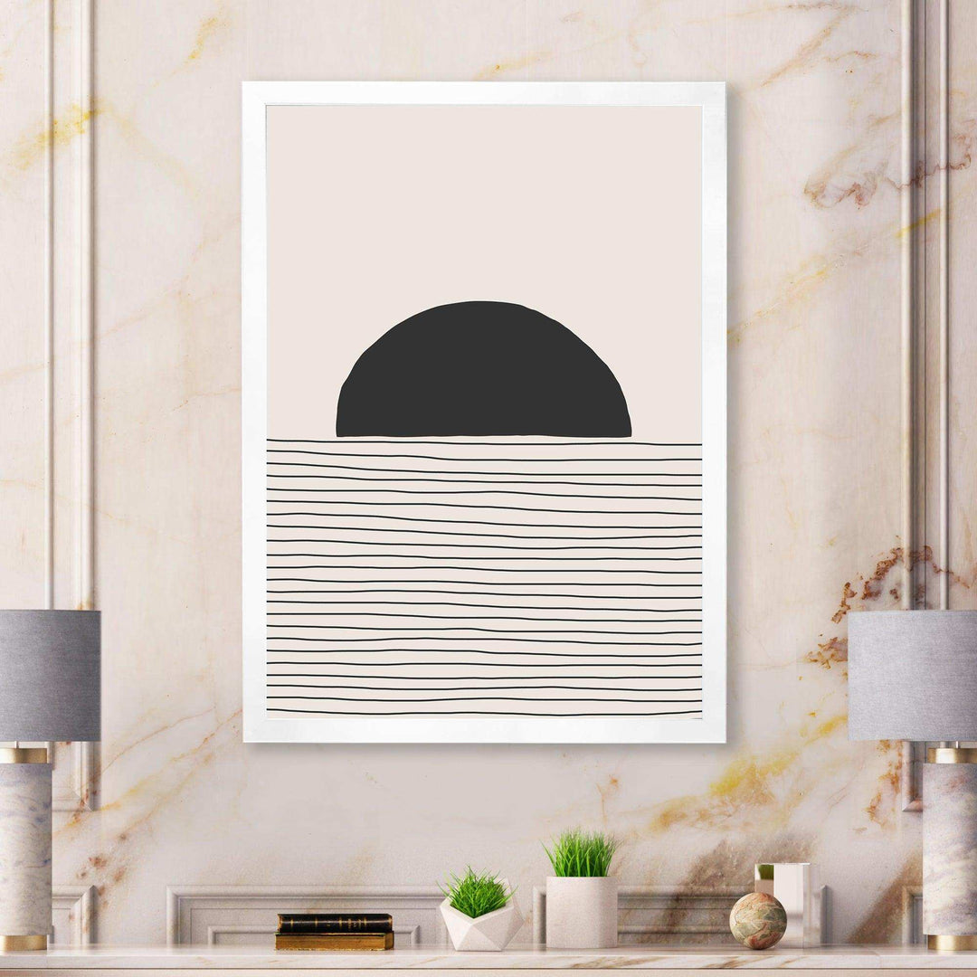 Minimal Geometric Lines And Circle V - Modern Bedroom Wall Art