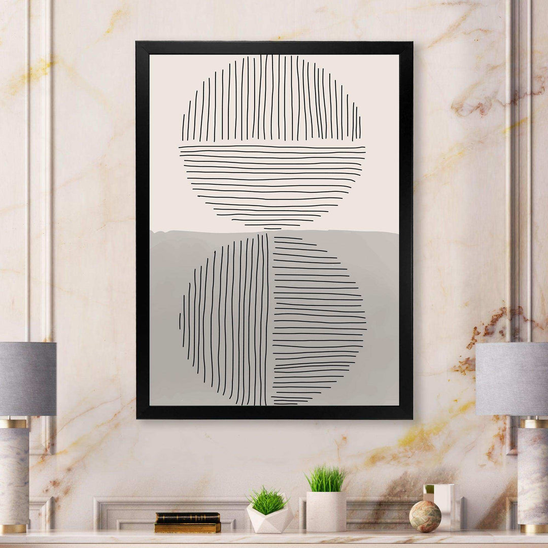 Minimal Geometric Lines And Circle VI - Modern Living Room Wall Decor
