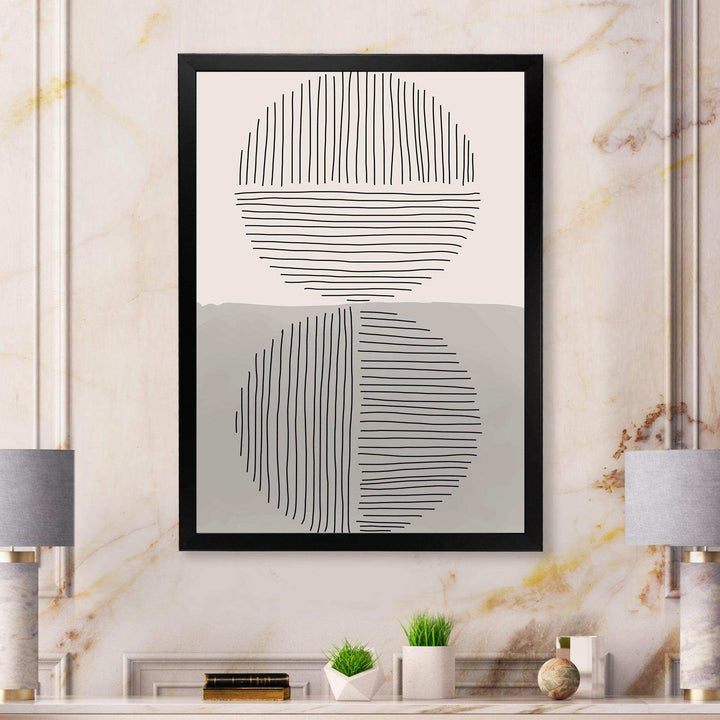 Minimal Geometric Lines And Circle VI - Modern Living Room Wall Decor