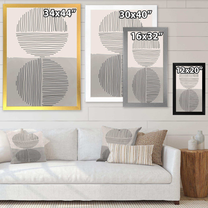 Minimal Geometric Lines And Circle VI - Modern Living Room Wall Decor