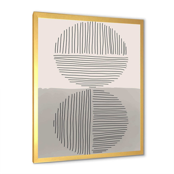 Minimal Geometric Lines And Circle VI - Modern Living Room Wall Decor