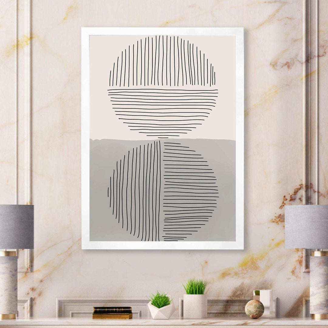 Minimal Geometric Lines And Circle VI - Modern Living Room Wall Decor