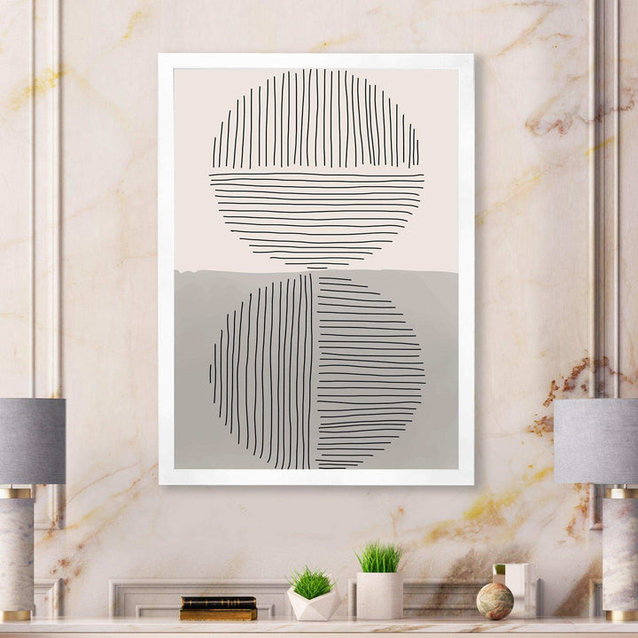 Minimal Geometric Lines And Circle VI - Modern Living Room Wall Decor
