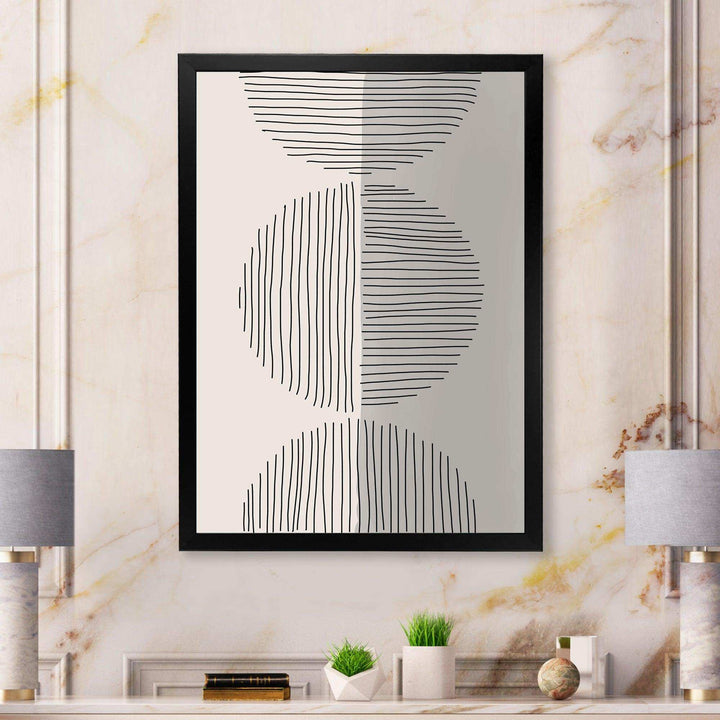 Minimal Geometric Lines And Circle VII - Modern Canvas Wall Art