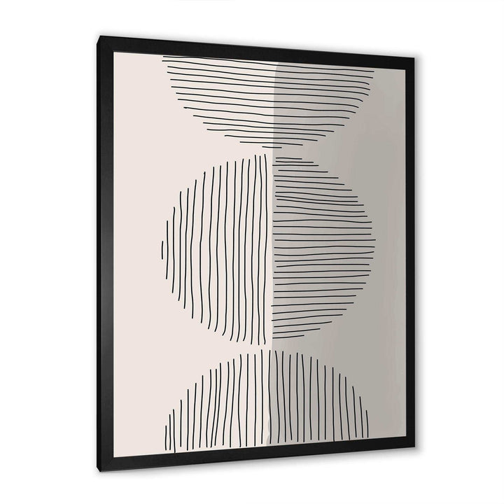 Minimal Geometric Lines And Circle VII - Modern Canvas Wall Art
