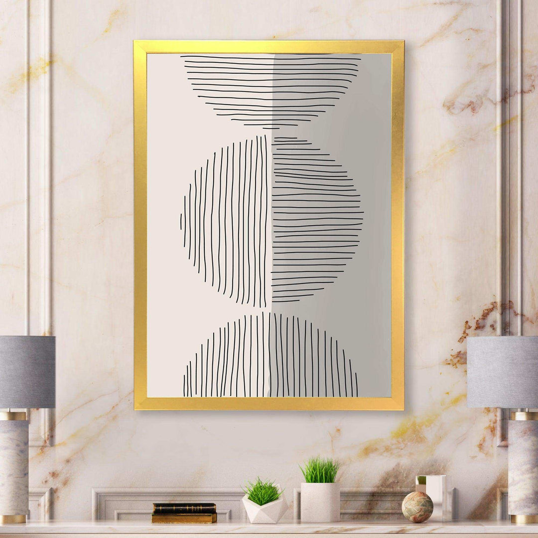 Minimal Geometric Lines And Circle VII - Modern Canvas Wall Art