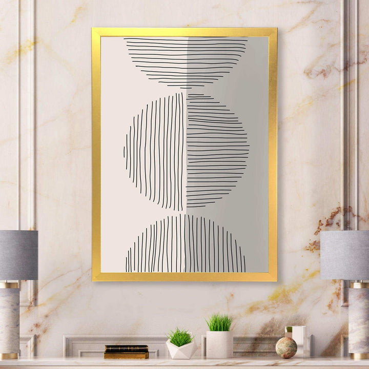 Minimal Geometric Lines And Circle VII - Modern Canvas Wall Art