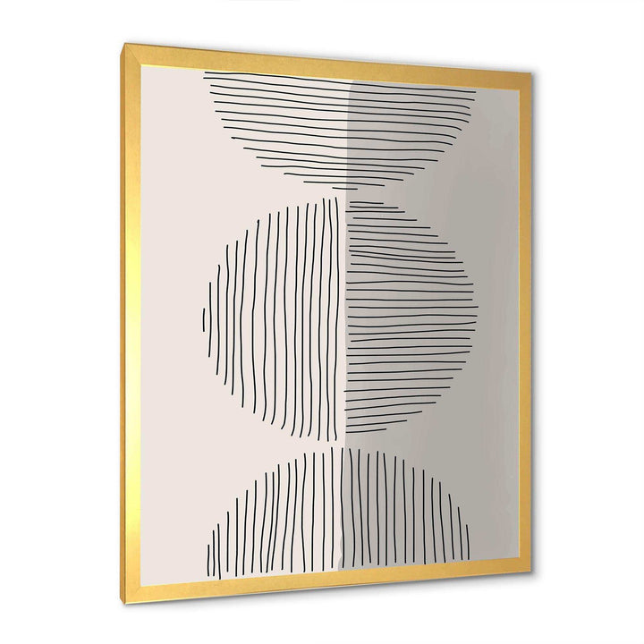 Minimal Geometric Lines And Circle VII - Modern Canvas Wall Art