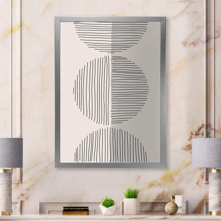 Minimal Geometric Lines And Circle VII - Modern Canvas Wall Art