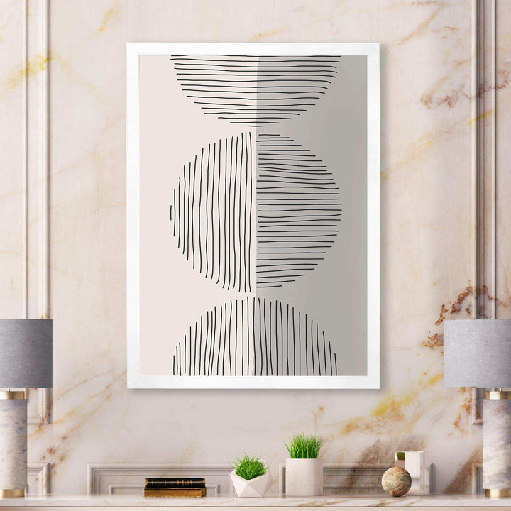 Minimal Geometric Lines And Circle VII - Modern Canvas Wall Art