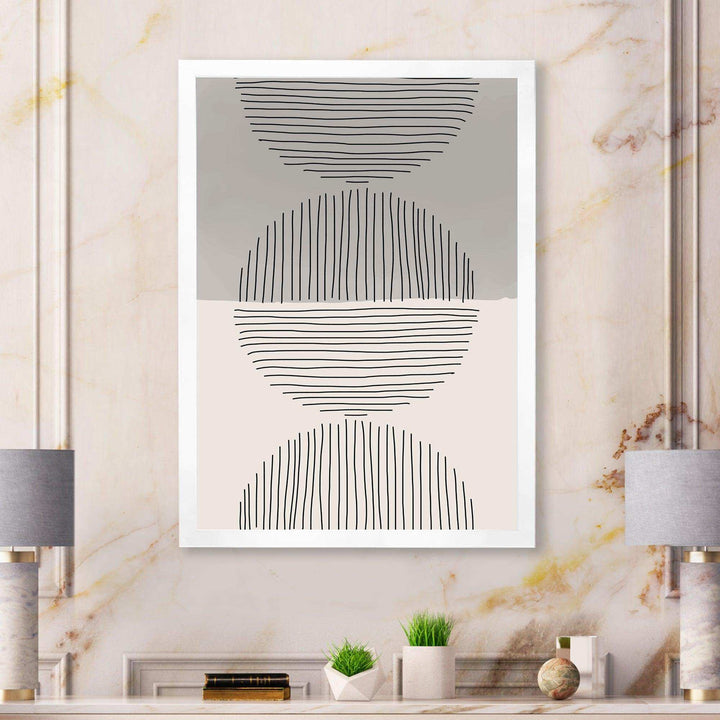 Minimal Geometric Lines And Circle IX - Modern Wall Art Prints