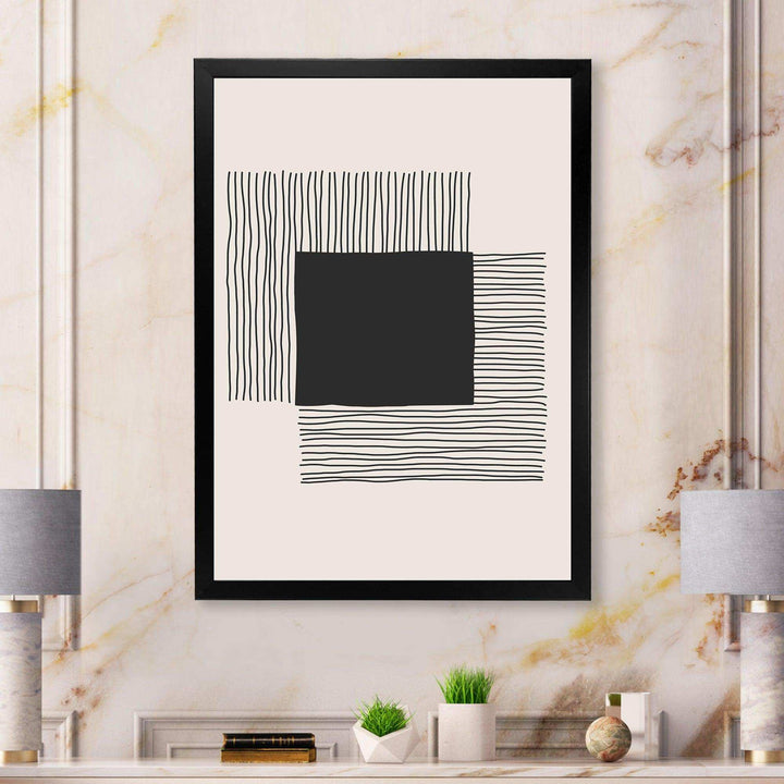 Minimal Geometric Lines And Squares VI - Modern Living Room Wall Decor