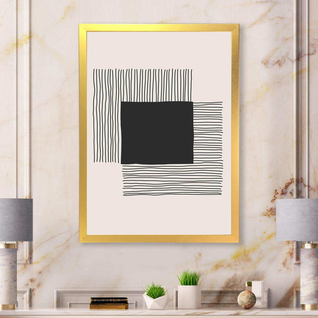 Minimal Geometric Lines And Squares VI - Modern Living Room Wall Decor