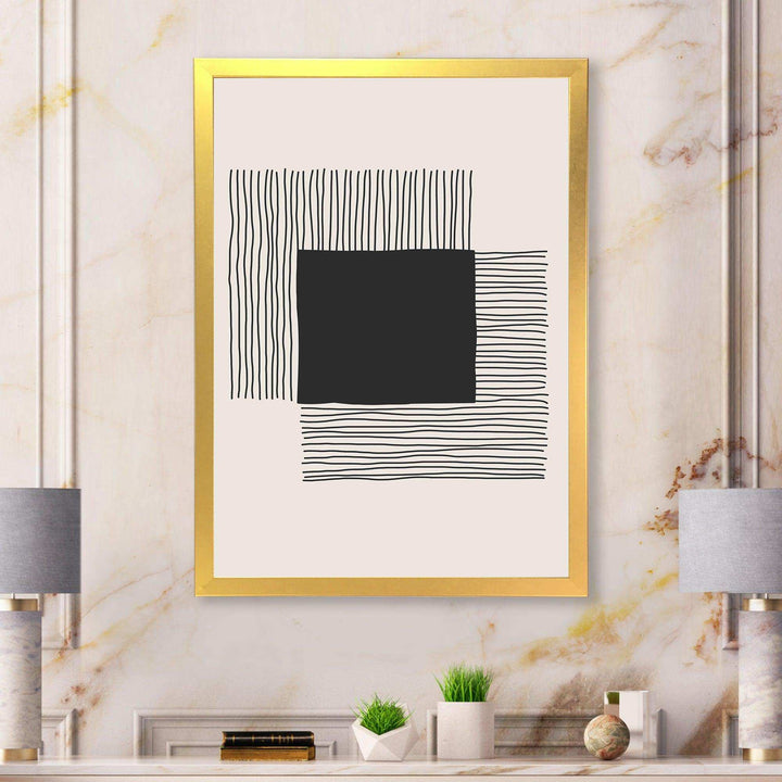 Minimal Geometric Lines And Squares VI - Modern Living Room Wall Decor