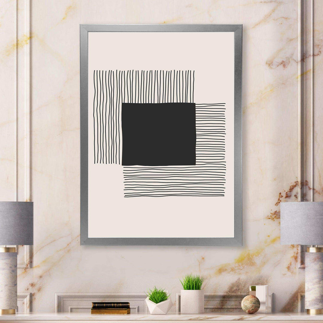 Minimal Geometric Lines And Squares VI - Modern Living Room Wall Decor