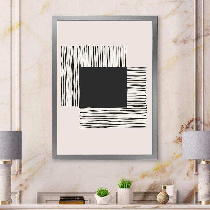 Minimal Geometric Lines And Squares VI - Modern Living Room Wall Decor