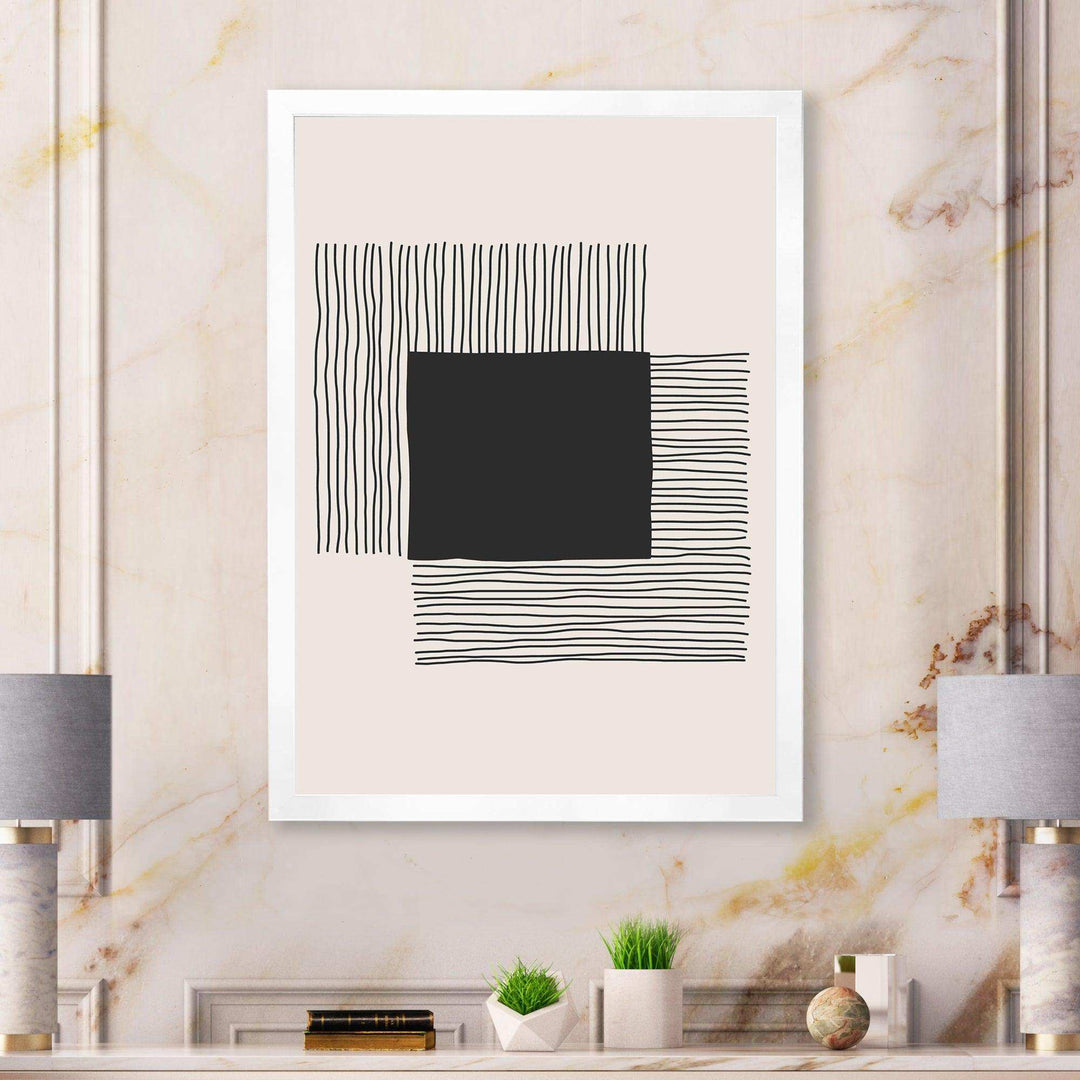 Minimal Geometric Lines And Squares VI - Modern Living Room Wall Decor