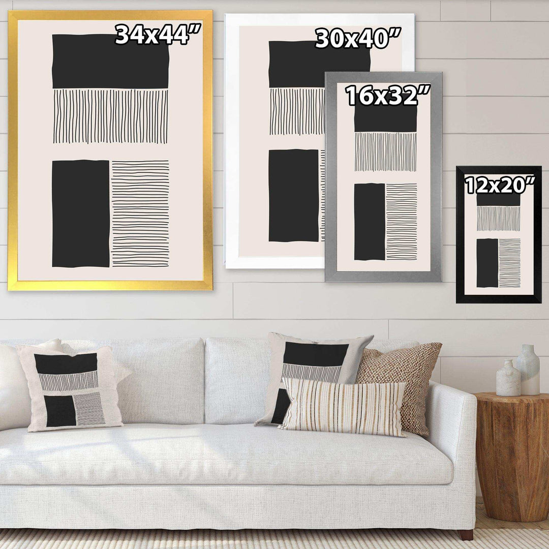 Minimal Geometric Lines And Squares VII - Modern Canvas Wall Art