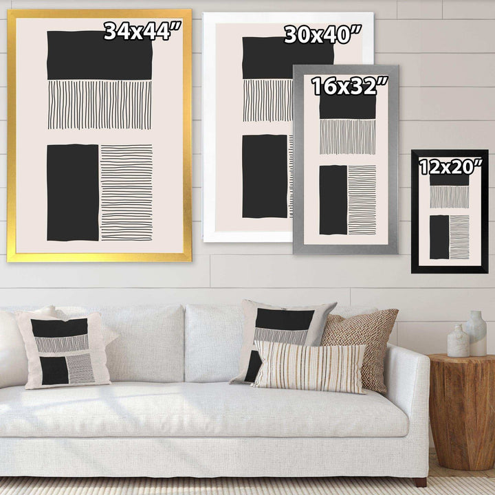 Minimal Geometric Lines And Squares VII - Modern Canvas Wall Art
