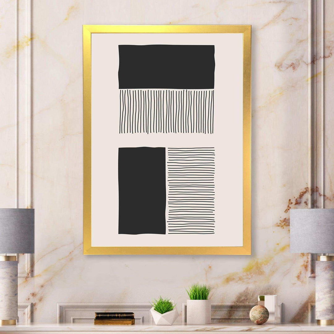Minimal Geometric Lines And Squares VII - Modern Canvas Wall Art