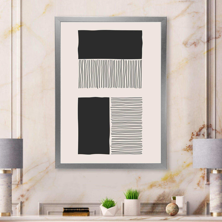 Minimal Geometric Lines And Squares VII - Modern Canvas Wall Art