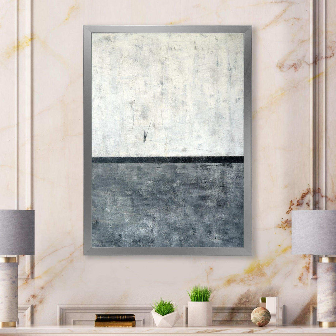 Grey and White Abstract Art - Modern Bedroom Wall Art