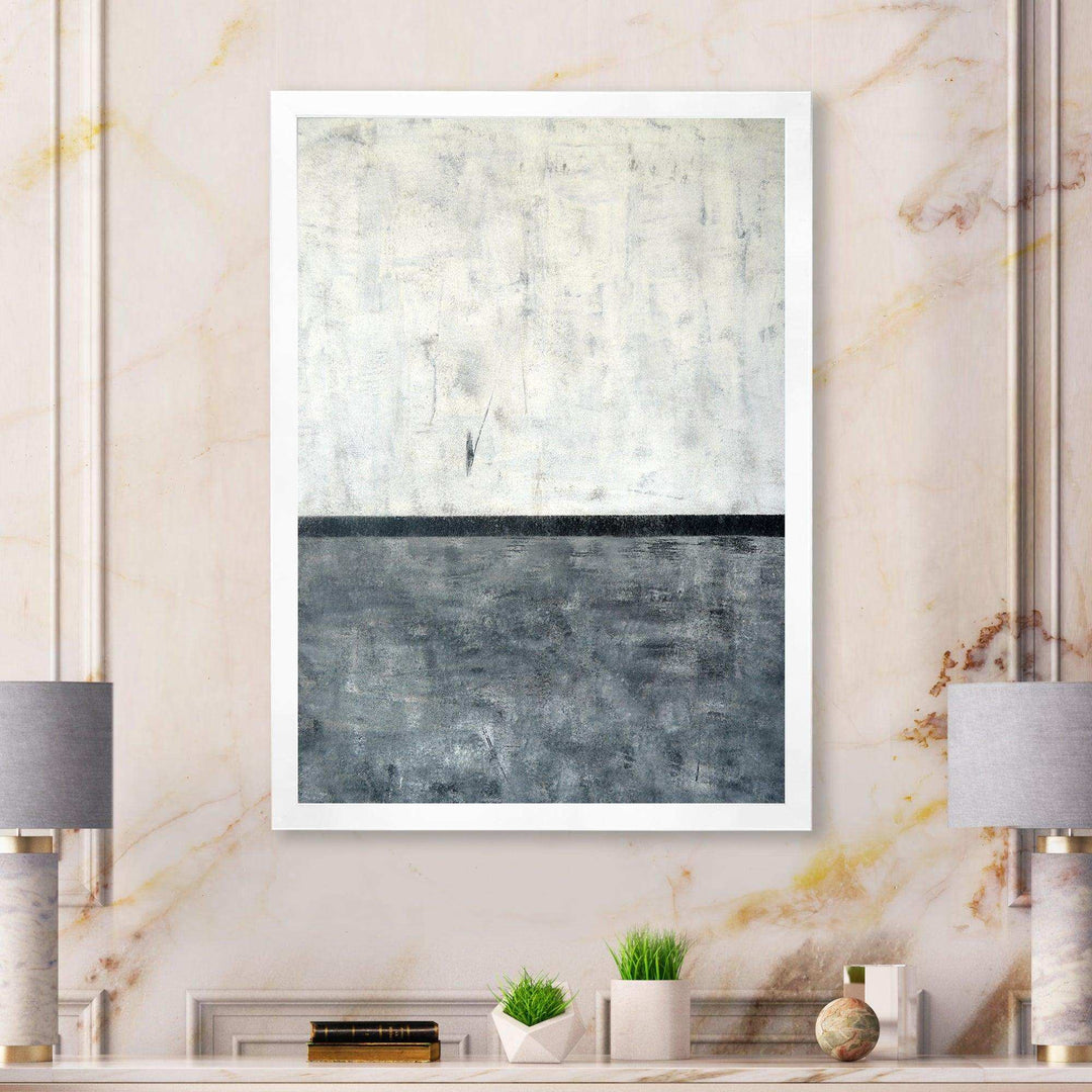 Grey and White Abstract Art - Modern Bedroom Wall Art