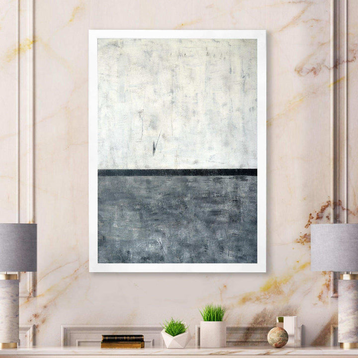 Grey and White Abstract Art - Modern Bedroom Wall Art
