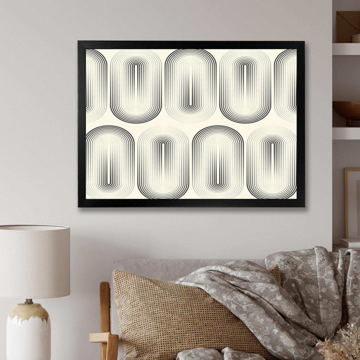 Retro Curved Minimal Geometric Ornament I - Living Room Wall Decor